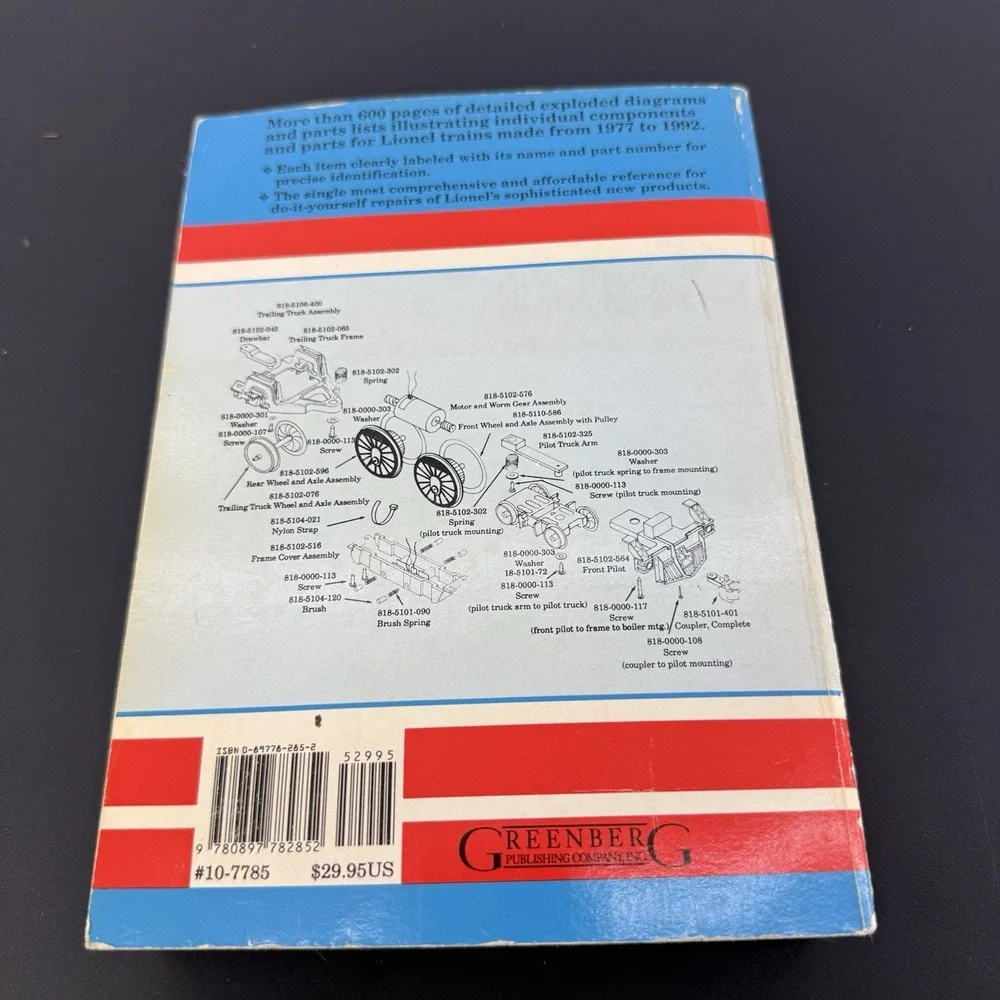 Greenberg's Lionel Modern Era Diagrams Parts Lists 1977-1992 1st Ed Train Book